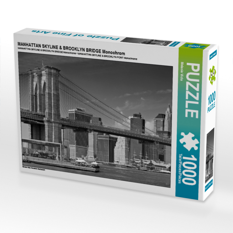 MANHATTAN SKYLINE & BROOKLYN BRIDGE Monochrom