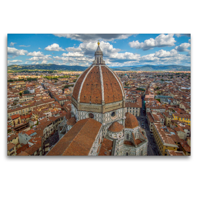 Die gigantische Kuppel des Doms in Florenz überragt die Stadt – Blick vom Glockenturm