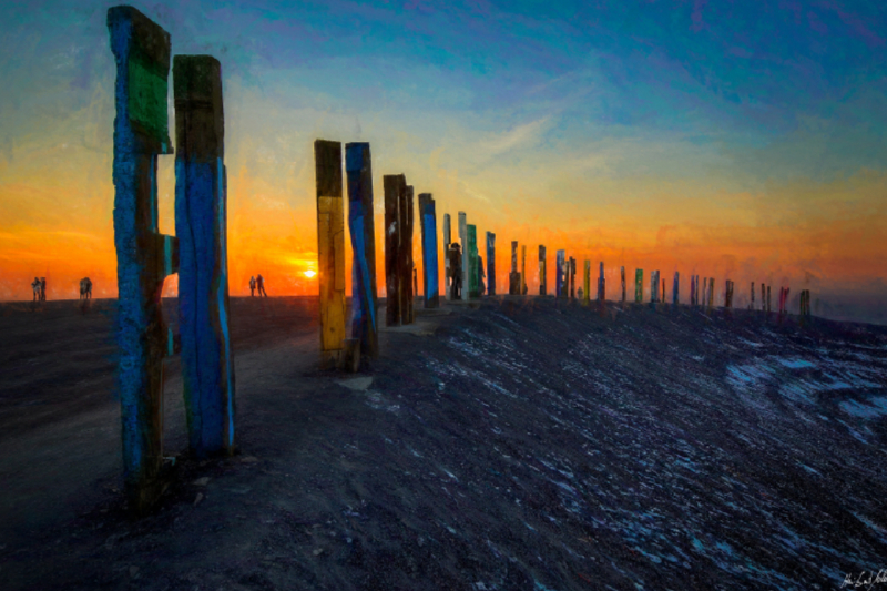 Halde Haniel Sonnenuntergang im Winter, Bocholt