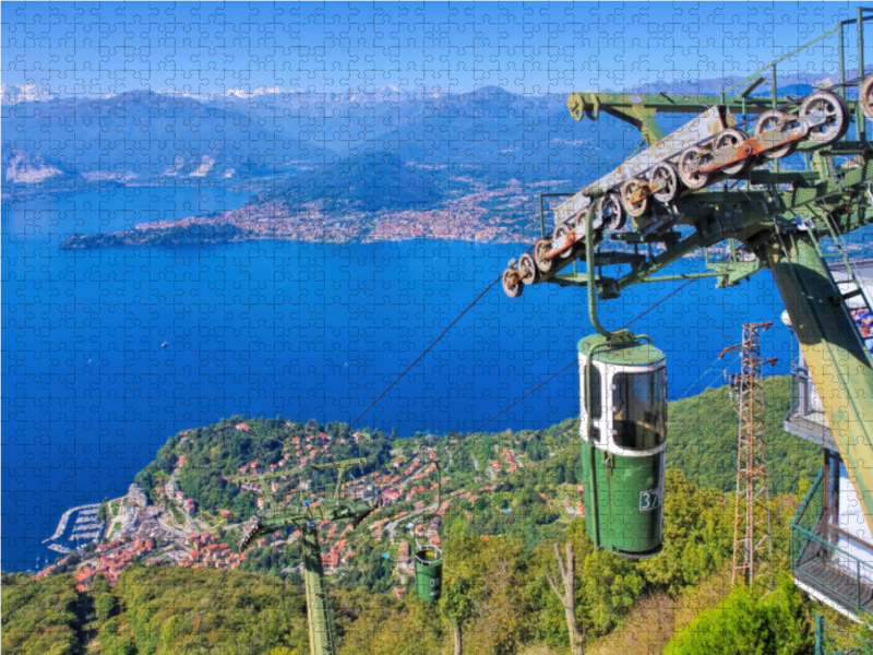 Laveno und Seilbahn zum Sasso del Ferro