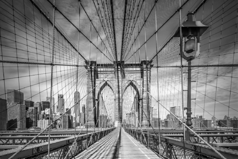 NEW YORK CITY Brooklyn Bridge Monochrom