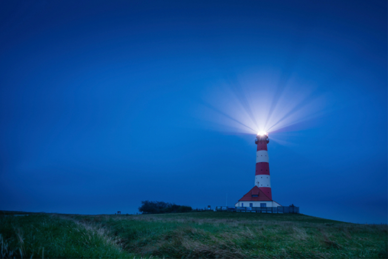 Leuchtturm Westerheversand am Abend