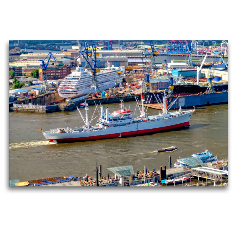 Hamburg Hafenpanorama mit Museumsschiff Cap San Diego