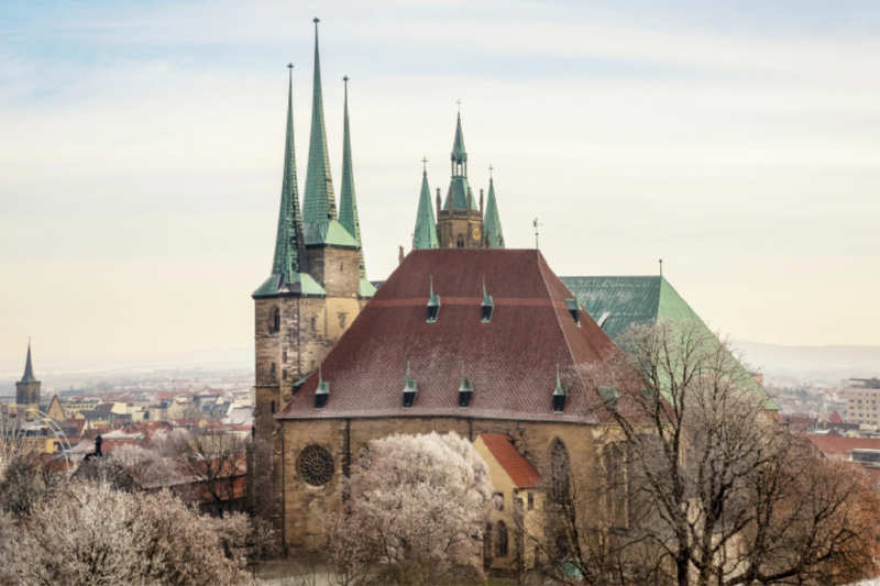 Erfurt. Severi-Kirche und Dom St. Marien.