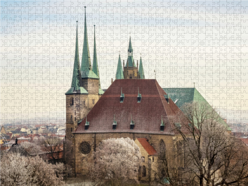 Erfurt. Severi-Kirche und Dom St. Marien.