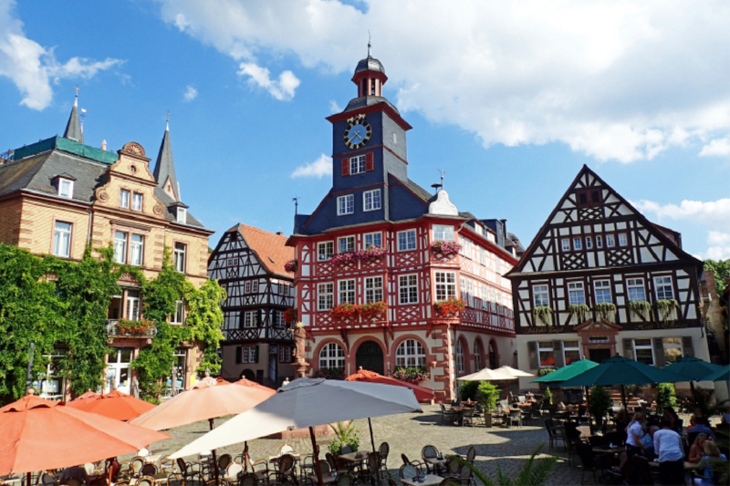 Der Marktplatz in Heppenheim an der Bergstraße