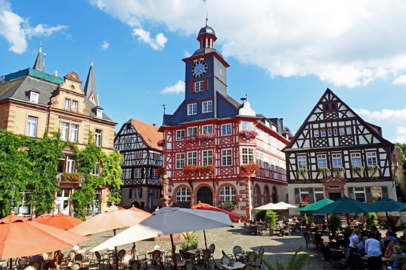 Das barocke Rathaus Heppenheims an der Bergstraße