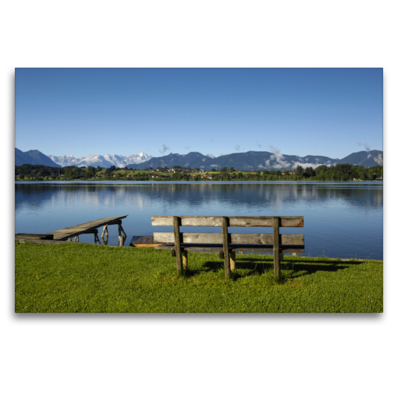 Riegsee mit Blick auf das Wettersteingebirge mit der Zugspitze