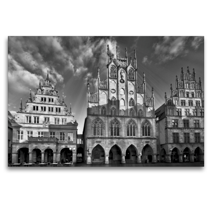 Münster, das Rathaus, ein gotischer Bau aus der Mitte des 14. Jahrhunderts