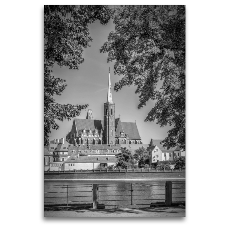 BRESLAU Stiftskirche zum Heiligen Kreuz und St. Bartholomäus in Monochrom