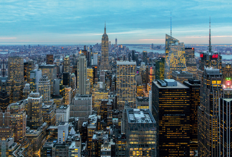 Top of the Rock, Aussicht am Abend vom Rockefeller Center