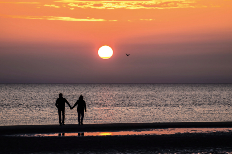 Sonnenuntergang am Strand von St. Peter-Ording