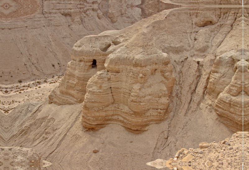 Höhlen von Qumran am Toten Meer. Fundort alter biblischer Schriften.