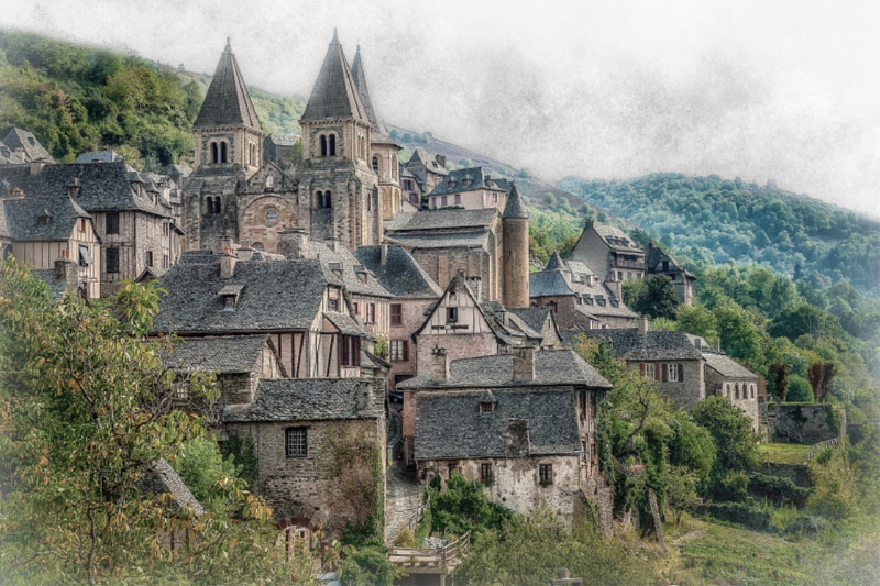 Conques, auf den Wegen von Saint-Jacques-de-Compostelle (Aveyron)