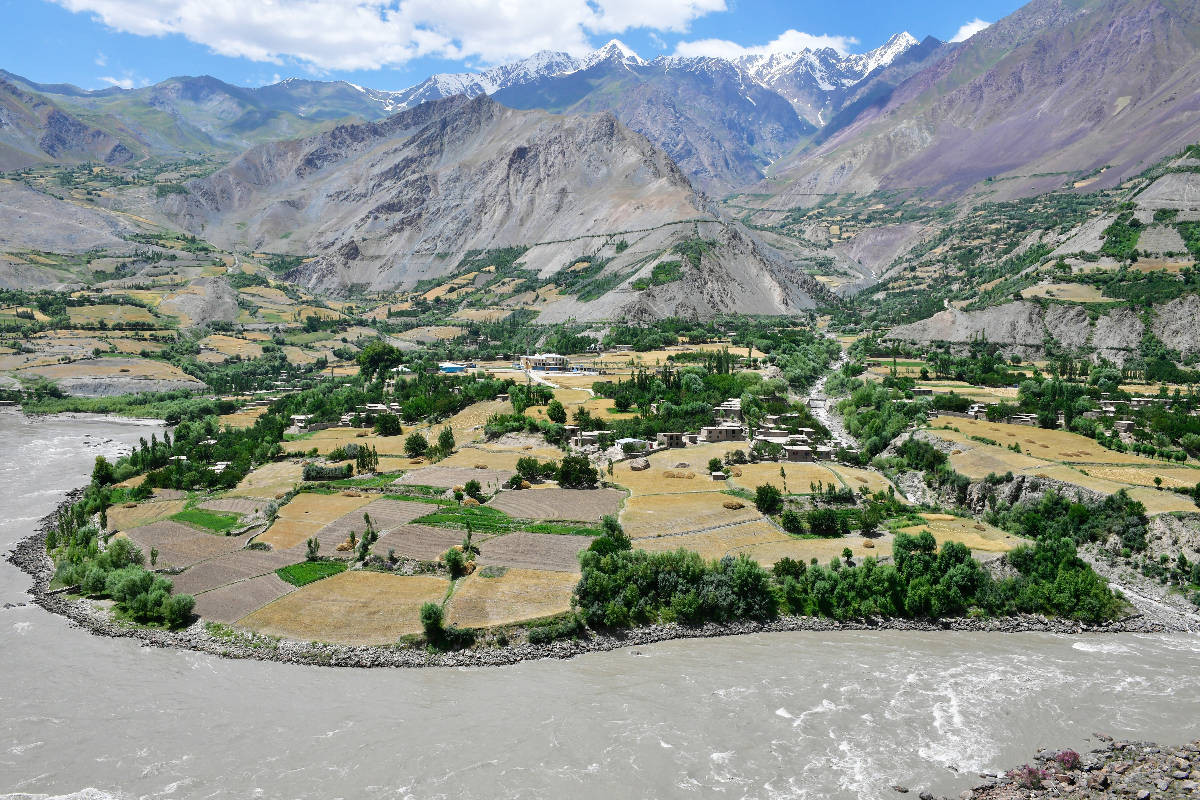 Flussoase, Panj Fluss , Wakhan Korridor, Afghanistan