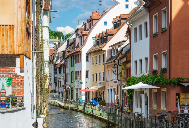 Gerberau mit Gewerbebach in Freiburg im Breisgau