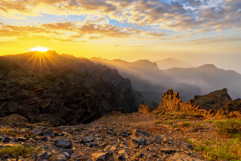 Sonnenaufgang über der Caldera de Taburiente (La Palma)