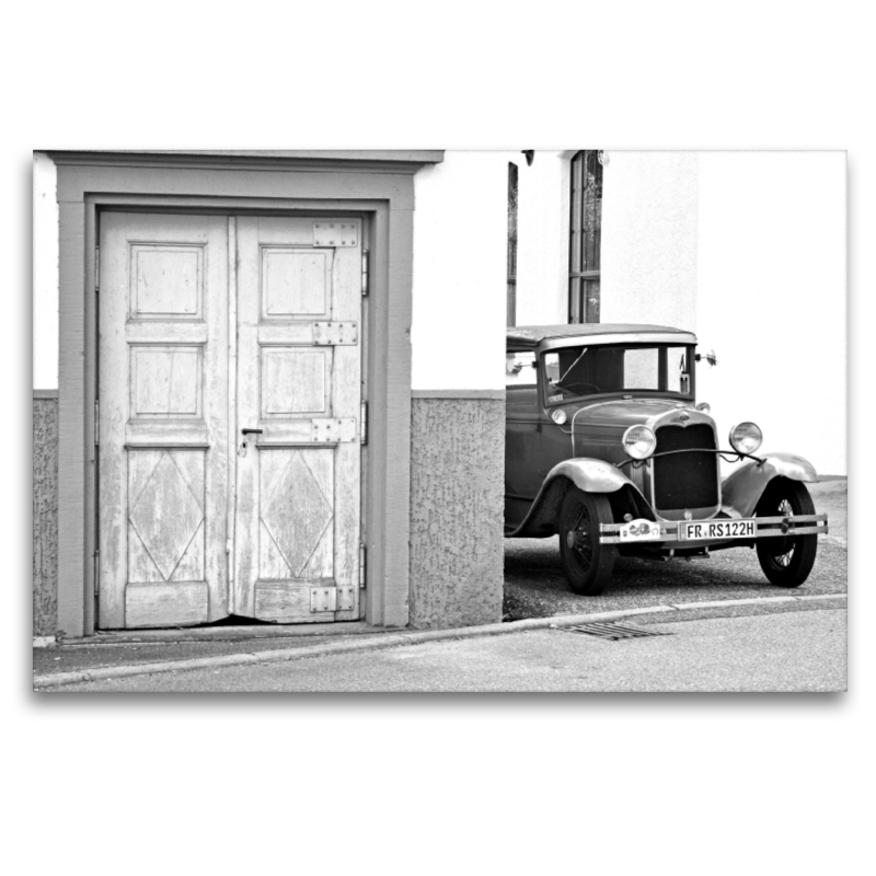 Ein Motiv aus dem Kalender Ford AF Sedan 1930 in Monochrom