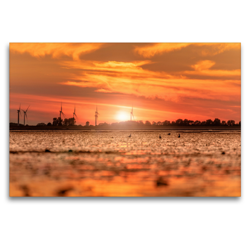 Sonnenuntergang am Strand in Hooksiel