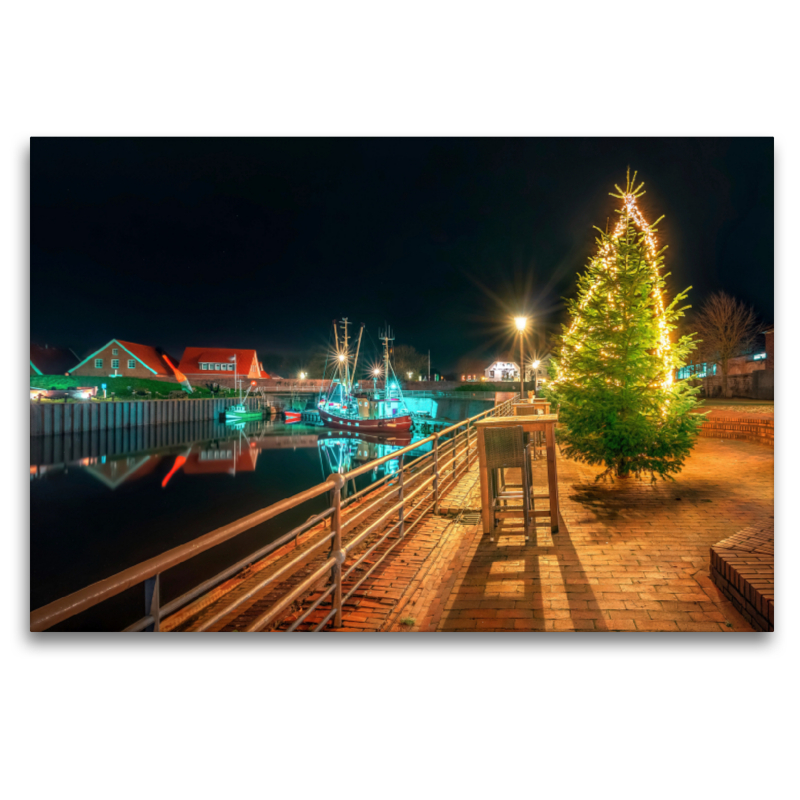 Weihnachtsbaum am alten Hafen in Hooksiel