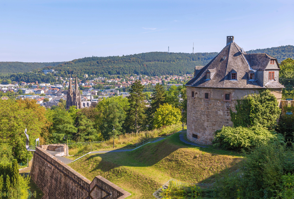 Romantische Stadtansicht von Marburg an der Lahn