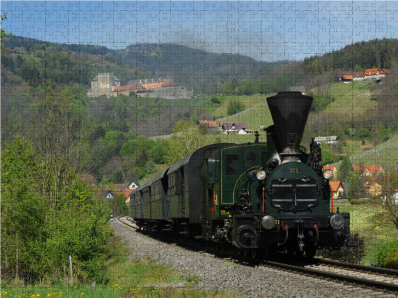 Dampflok 671 auf der Leibenfelder Höhe in Deutschlandsberg