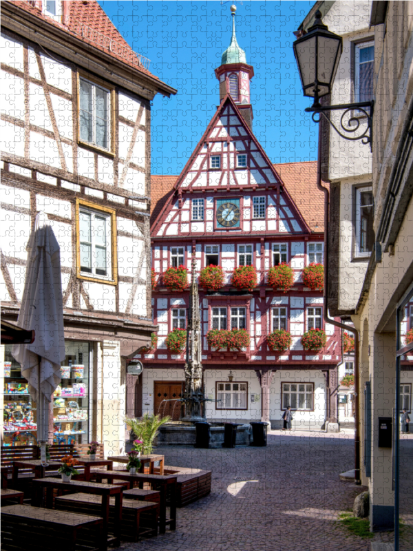 Historische Altstadt Bad Urach mit Marktbrunnen