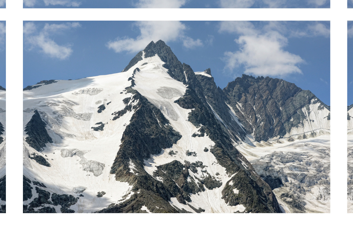 Gipfel des Großglockner Massives. Hohe Tauern in Österreich.