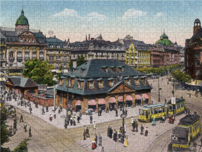 Frankfurt a. M. , Schillerplatz, Hauptwache mit Blick in die Zeil