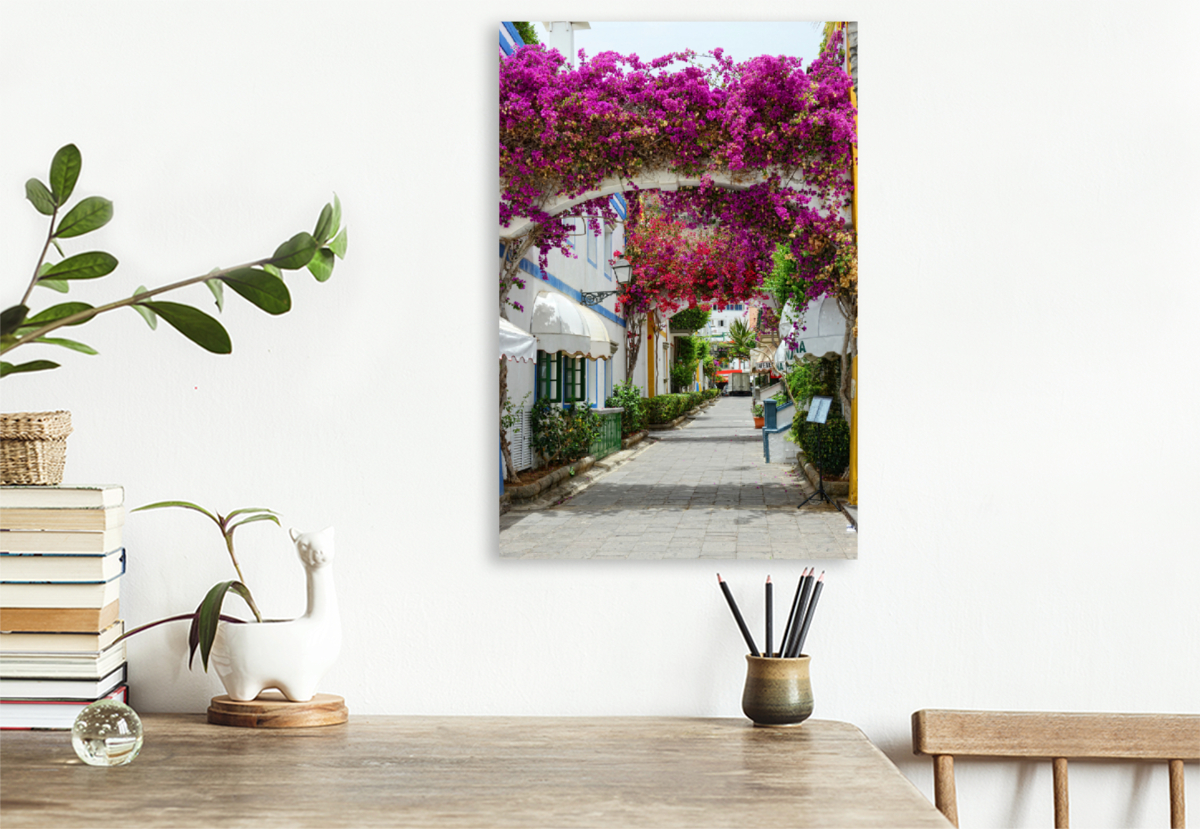 Bougainvillea in Puerto de Mogan at Gran Canaria.