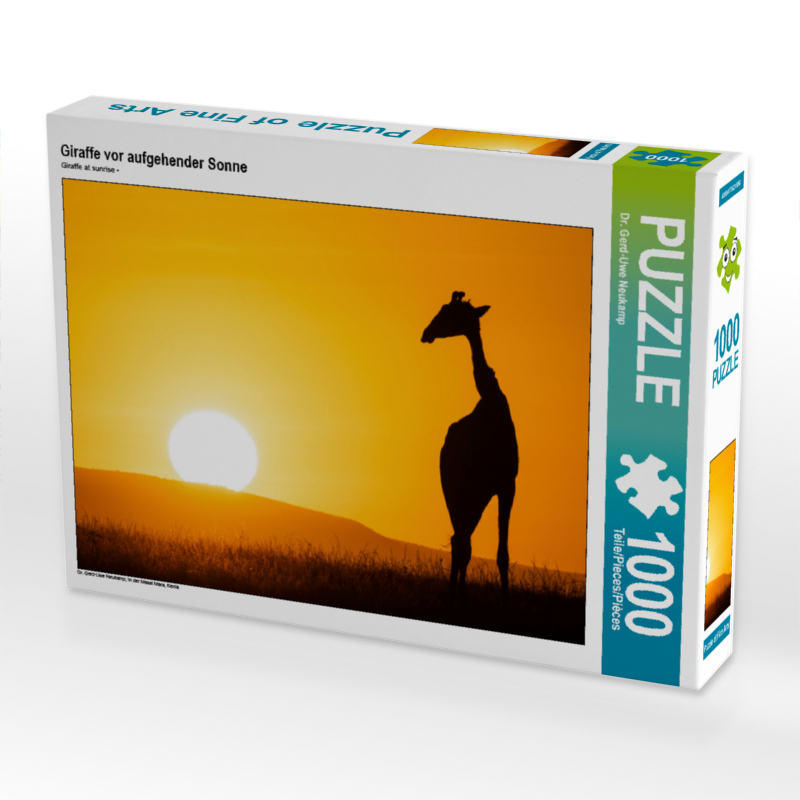 Giraffe vor aufgehender Sonne