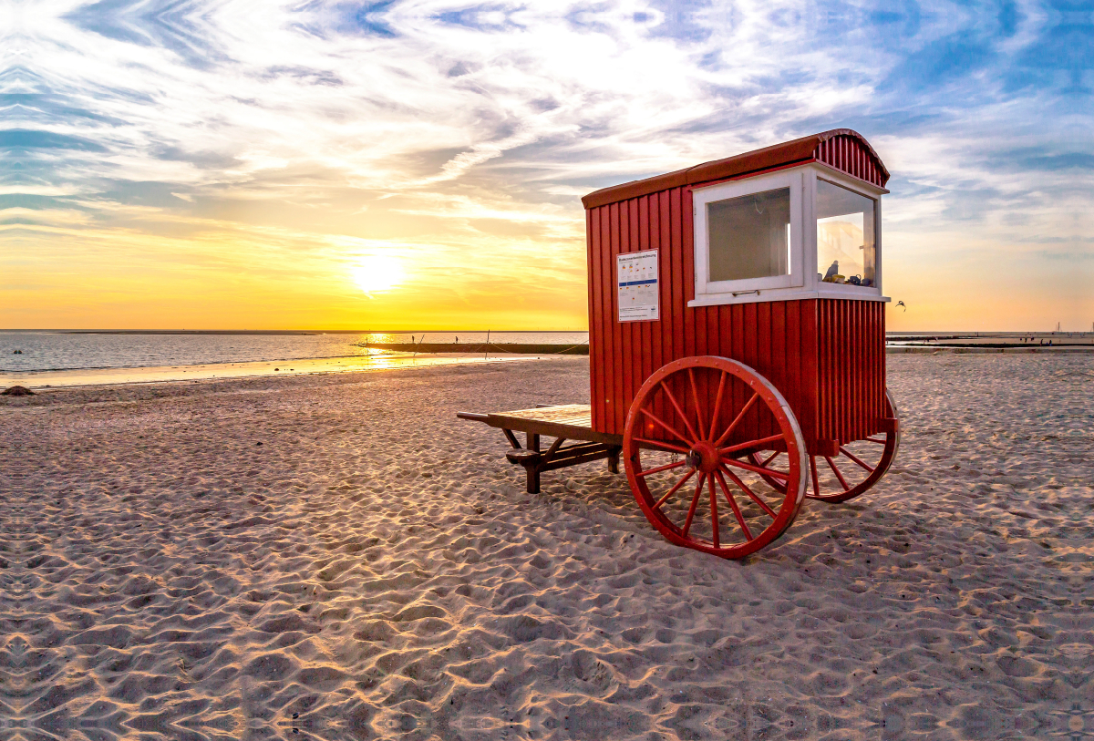 Badewagen am Strand