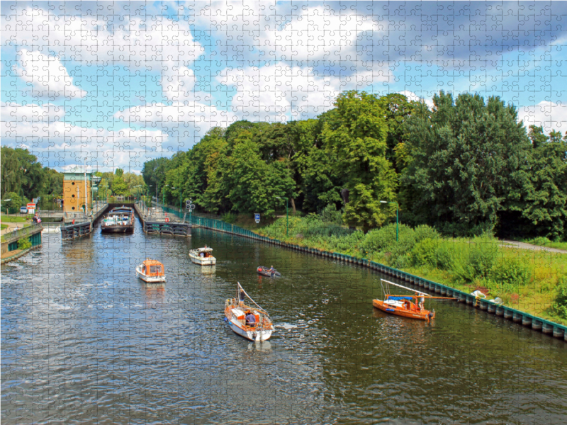 Sommer an der Havel-Schleuse in Berlin