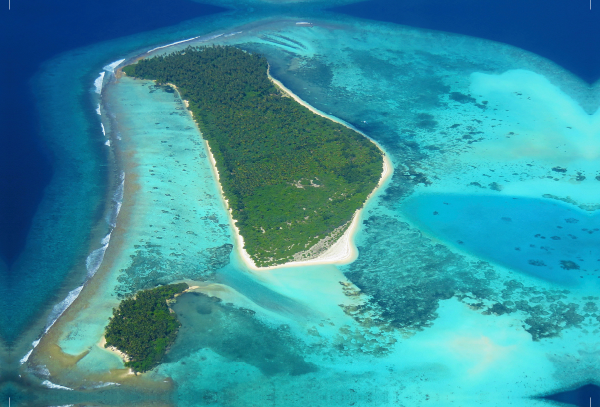 Maledivenatoll aus der Vogelperspektive