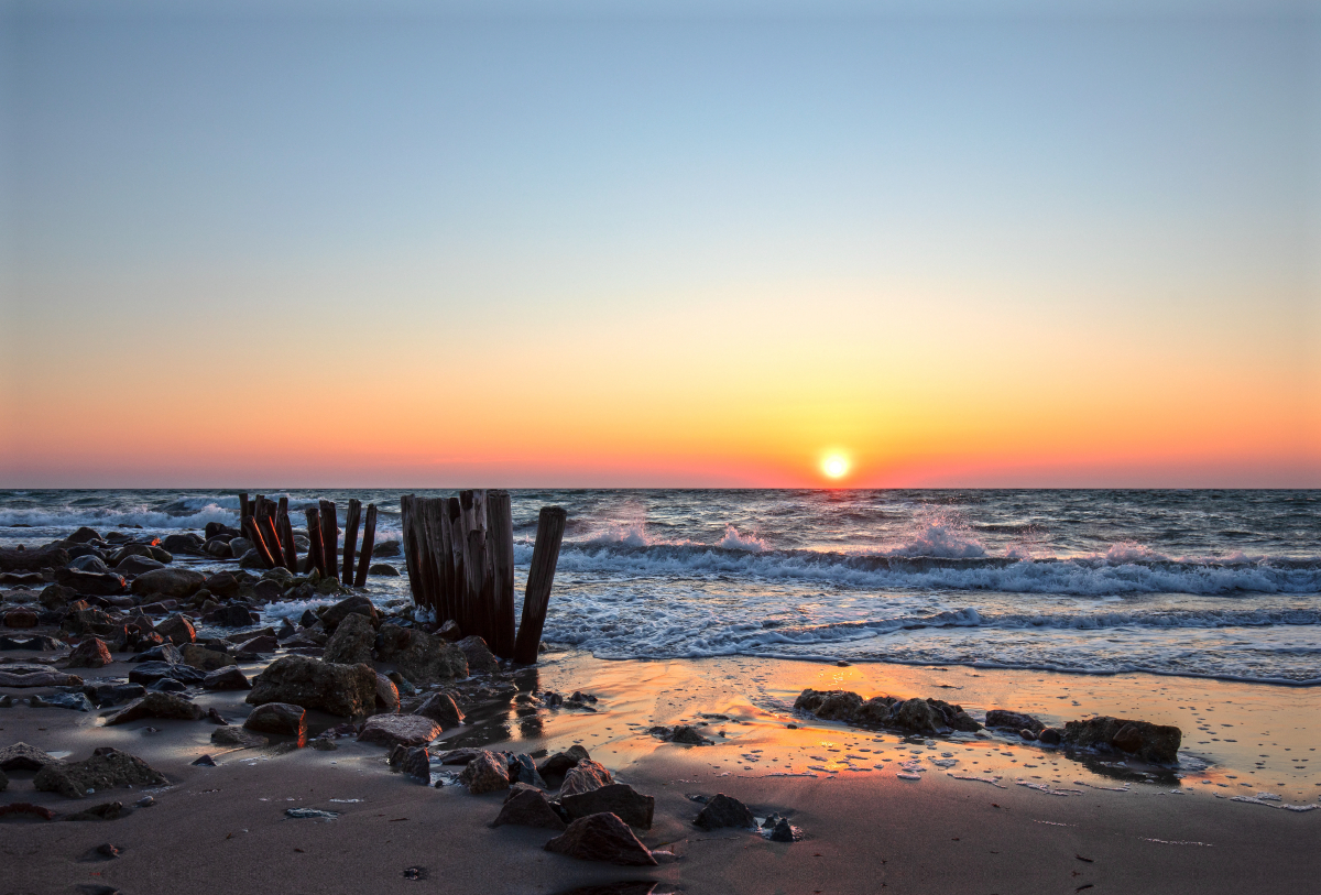 Früh morgens am Ostseestrand