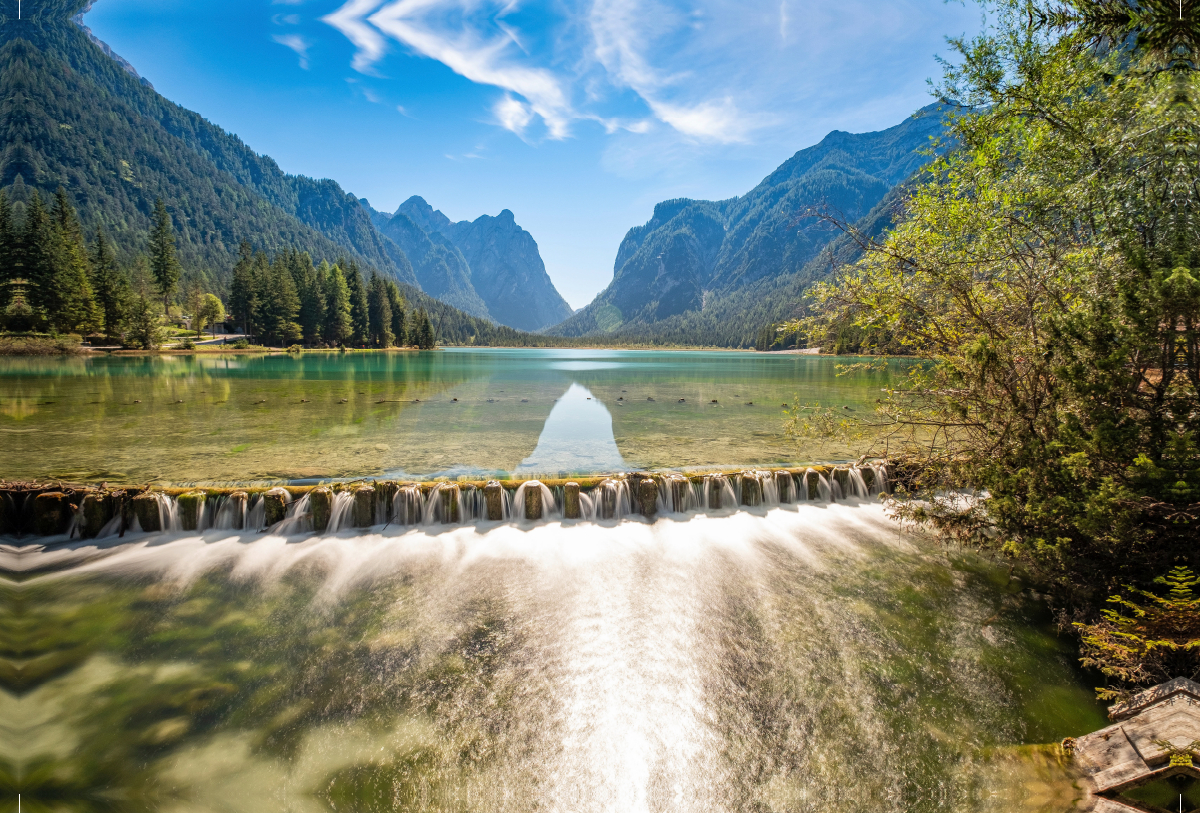 Facetten von blau und grün,Toblacher See