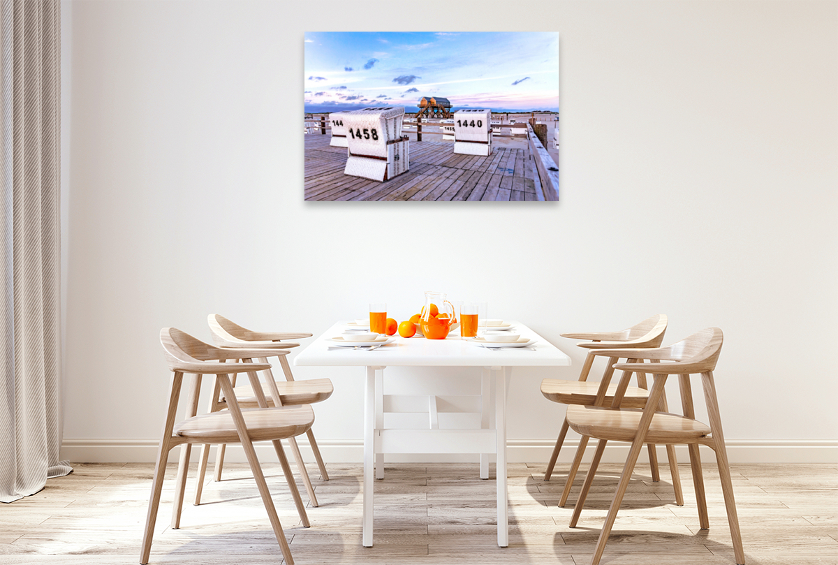 Strand von St. Peter-Ording in der blauen Stunde