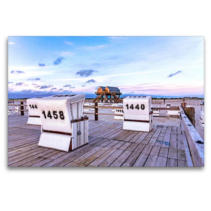 Strand von St. Peter-Ording in der blauen Stunde