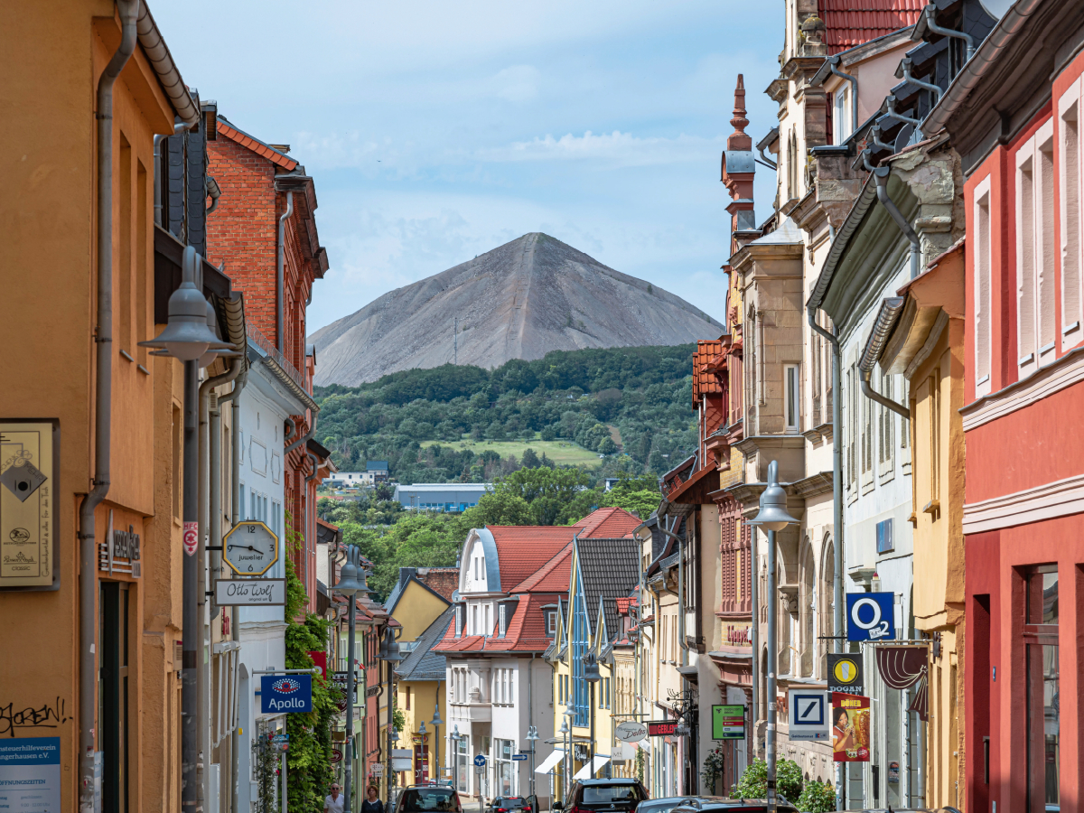 Blick zum Thomas Münzer Schacht