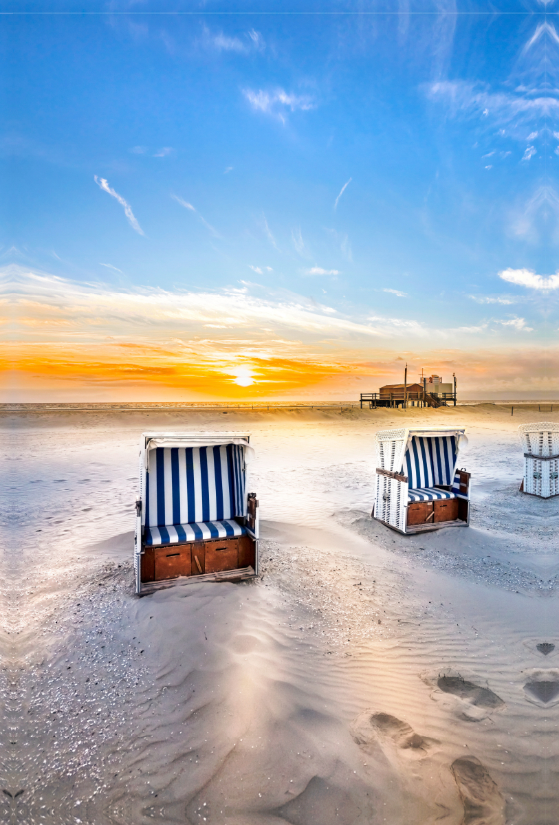 Sonnenuntergangsstimmung am Strand