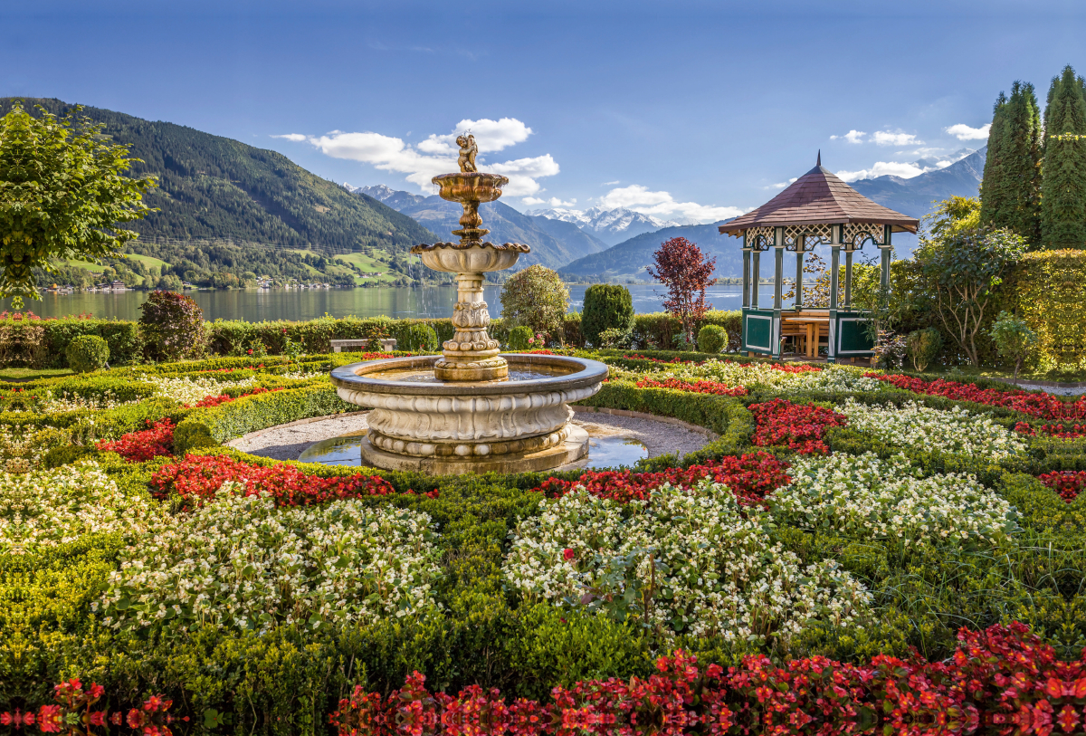 Park auf dem Zeller See in Salzburg, Österreich