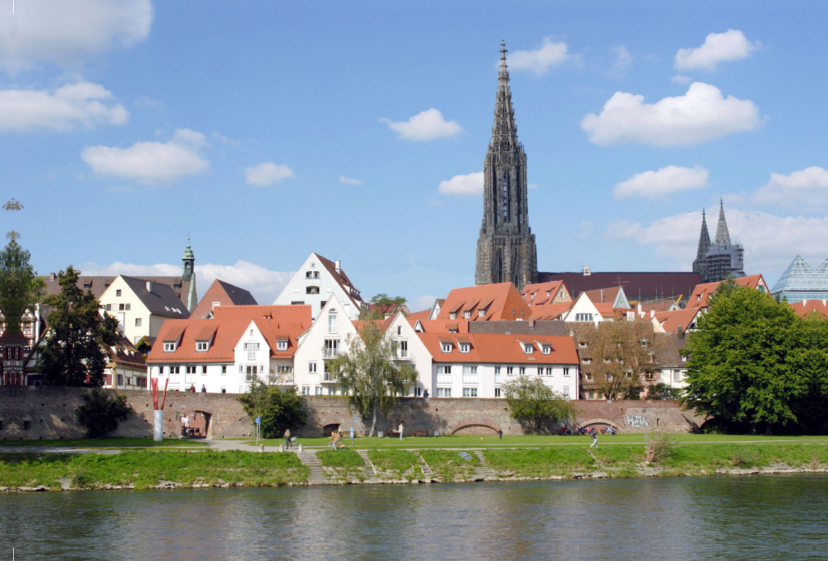 Stadtansicht Ulm mit Stadtmauer