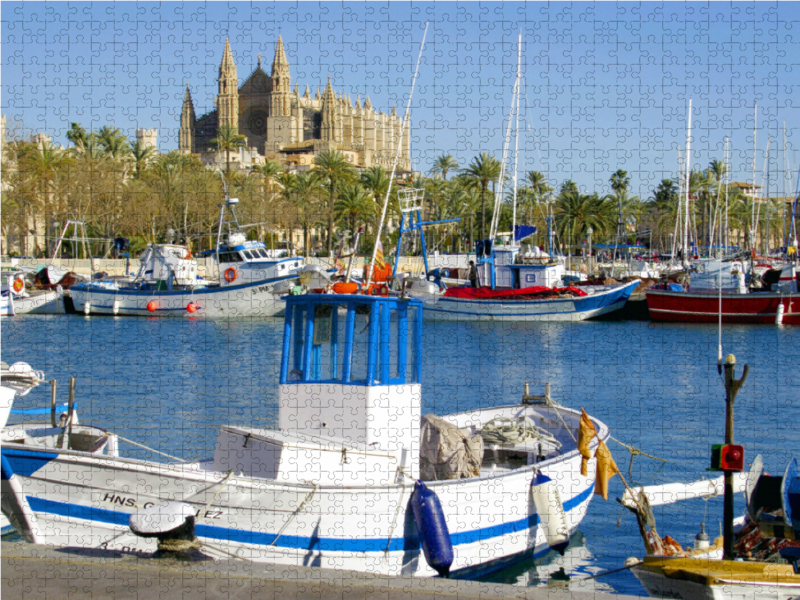 Fischerhafen Palma mit Kathedrale