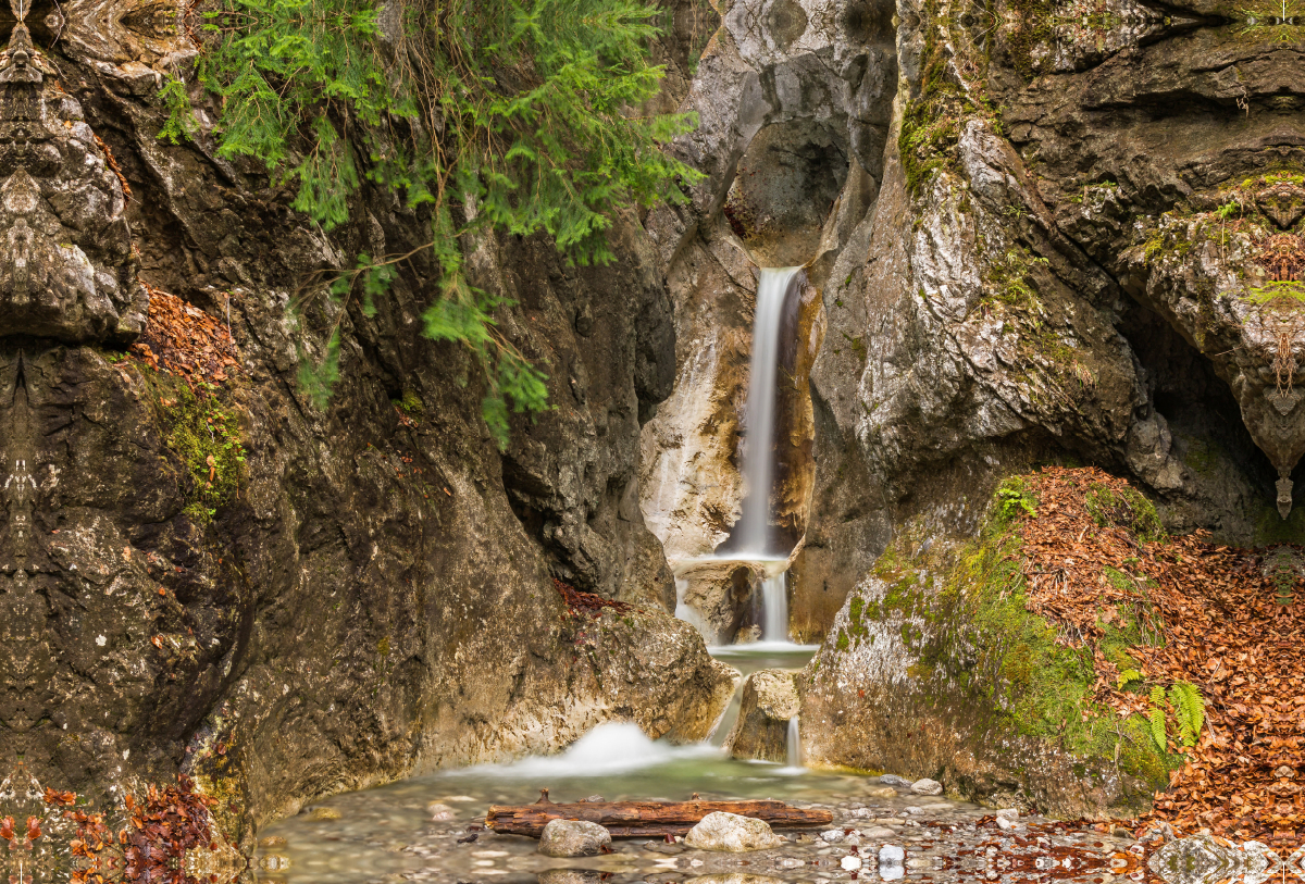 Heckenbachwasserfall, Kochel am See, Landkreis Bad Tölz-Wolfratshausen