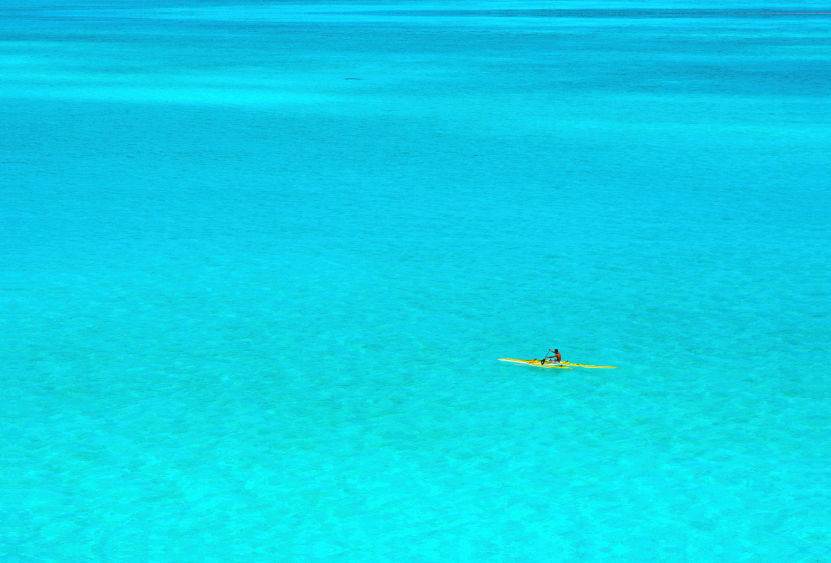 Kanu in der Lagune von Bora Bora