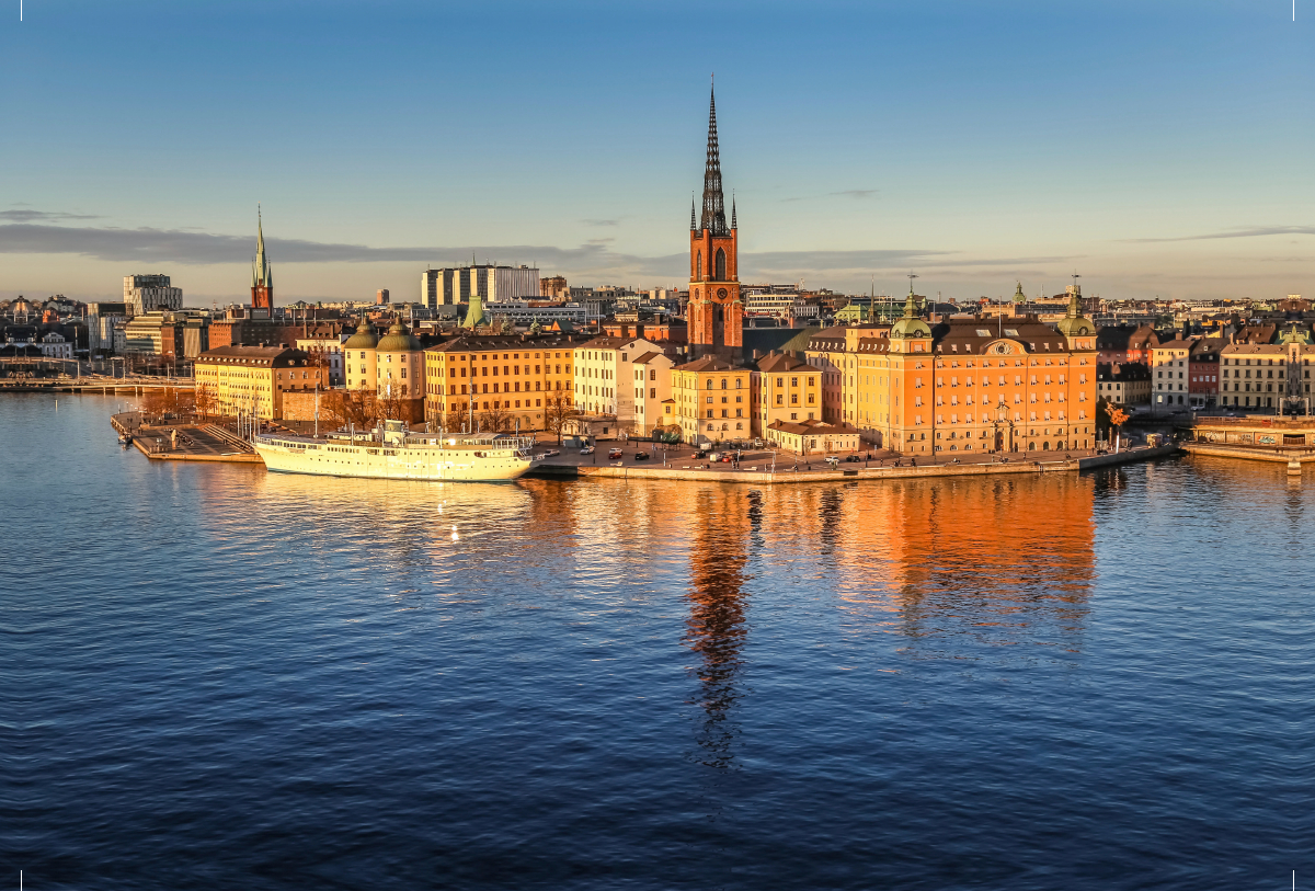 Blick auf die Altstadt Gamla Stan in Stockholm, Schweden