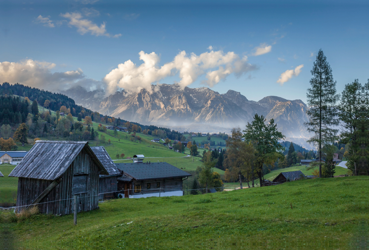 Blick von Schladming zum Dachstein-Massiv