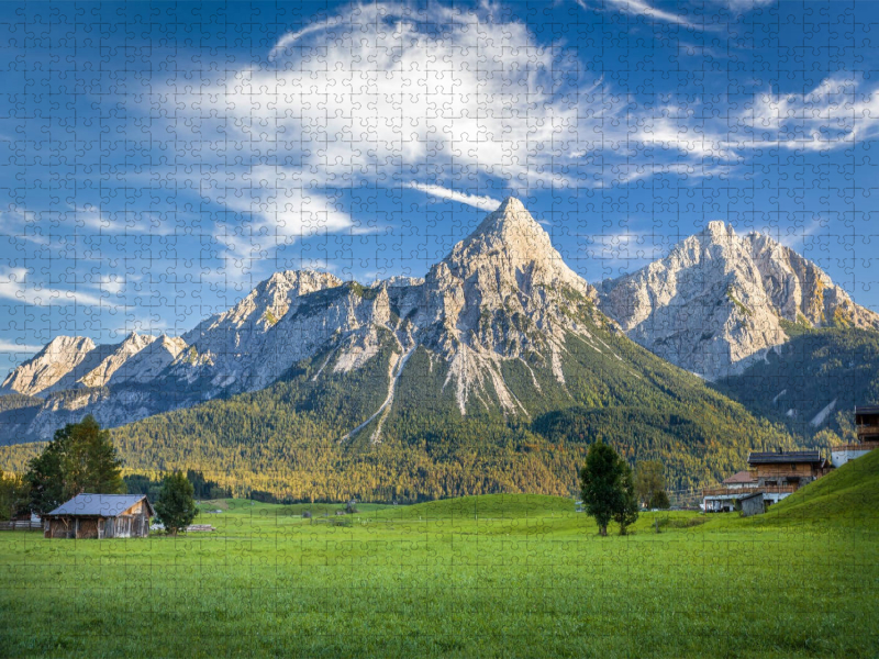 Sonnenspitze (2.412 m) von Ehrwald aus gesehen