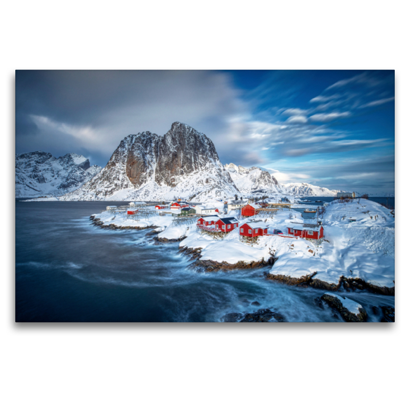 Hamnøy auf den Lofoten nach einem Wintersturm