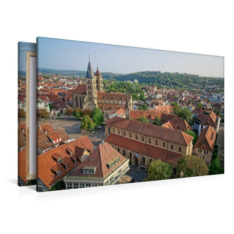 Panoramablick vom Turm der Frauenkirche, ein Motiv aus dem Kalender Esslingen von oben und von unten